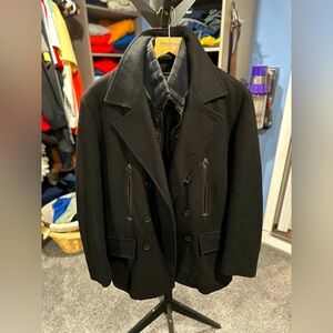 Small men’s buffalo david bitton black peacoat